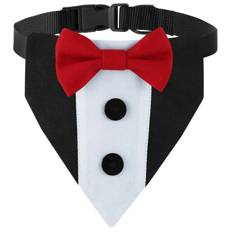 Bow Tie Dog Collar Tuxedo Bandana