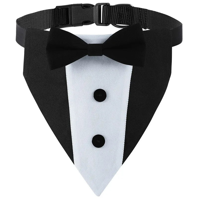 Bow Tie Dog Collar Tuxedo Bandana