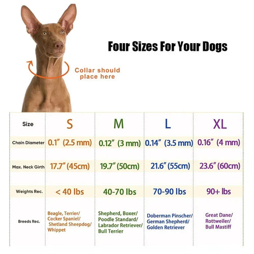 Dog Training Prong Collar Quick Release